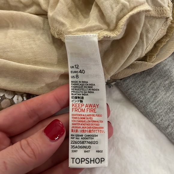 Topshop beaded cream/white/silver dress size 8 worn once - Picture 6 of 7
